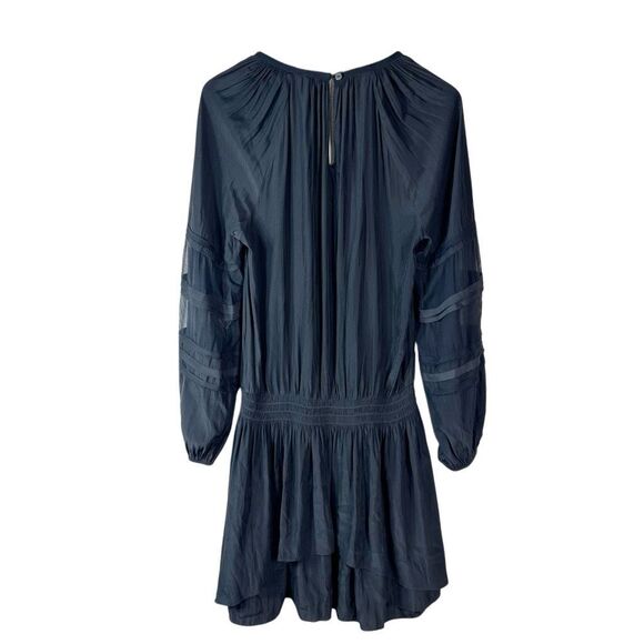 RAMY BROOK Aidan Black Mini Dress Size Medium Silk Blend Long Sleeve - Picture 8 of 13